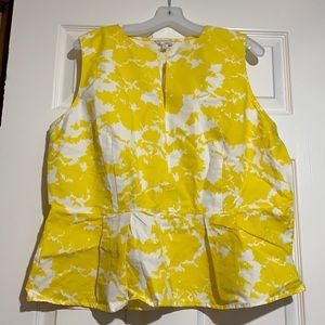 Printed Sleeveless Peplum Top